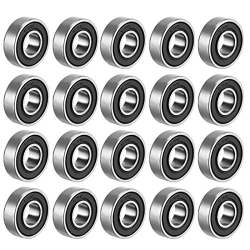 sourcing map 698-2RS Deep Groove Ball Bearing Double Sealed 1180098, 8mm x 19mm x 6mm Carbon Steel Bearings (Pack of 20)