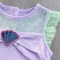 Lito Angels Baby Infant Girls Princess Mermaid Costume Bodysuit Romper Onesie Fancy Dress Up with Headband Age 0-3 Months