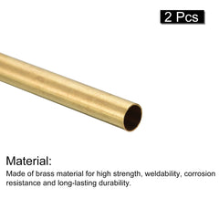 sourcing map Brass Tube, 5mm OD 0.2mm Wall Thickness 250mm Length Round Pipe Tubing for Industry, DIY Projects 2 Pcs