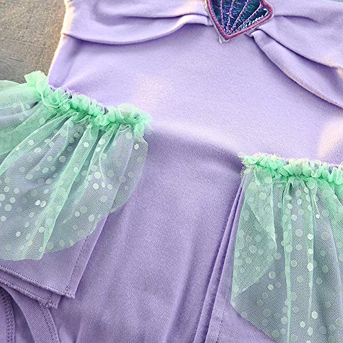 Lito Angels Baby Infant Girls Princess Mermaid Costume Bodysuit Romper Onesie Fancy Dress Up with Headband Age 0-3 Months