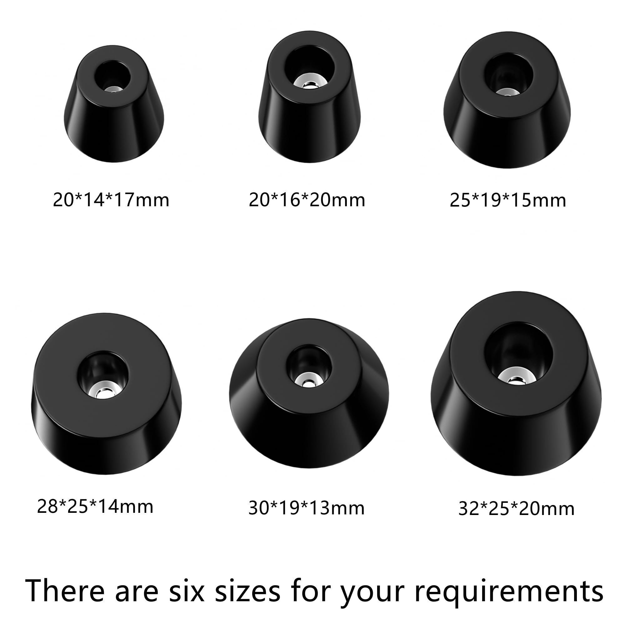 40 PCS Round Rubber Furniture Feet Pads with Screws,Table Leg Pads,Rubber Ends for Chair Legs (40, 25 x 19 x 15mm)