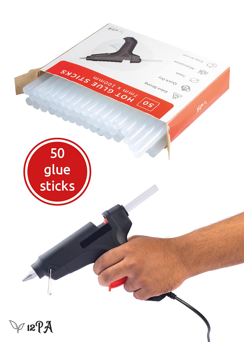 7mm   Glue Stick   Glue Sticks for Glue Gun   50 pcs   7mm x 100mm   Hot Glue Gun Sticks