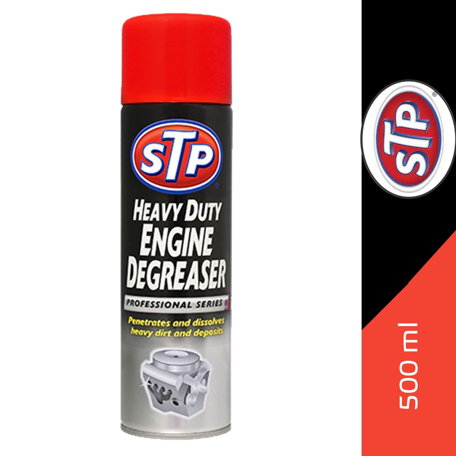 STP Engine Degreaser Professional Series 500ml, Penetrates and Dissolves Heavy Dirt and Deposits, Easily and Quickly Restore your Engine's Performance for a Smoother Engine