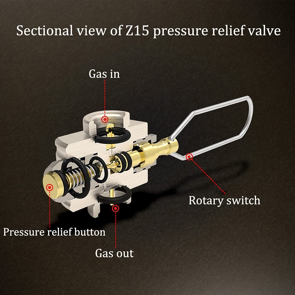 Campingmoon Camping Gas Canister Refill Adapter, Backpacking Fuel Transfer Device, Portable Outdoor Gas Saver Lindal Valve Canister Shifter, Camping Canister Vent Valve, Z15(Z15 and Z22)