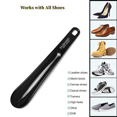 PAIDASHU Shoe Horn 2 Pcs Plastic Shoe Horn 10.2 inches/26cm, Smooth surface, with hanging holes, easy to carry.Fit for men, women, kids and seniors.