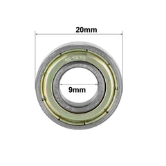 sourcing map 699ZZ Deep Groove Ball Bearing Double Shield 699-2Z 1080099, 9mm x 20mm x 6mm Carbon Steel Bearings (Pack of 20)