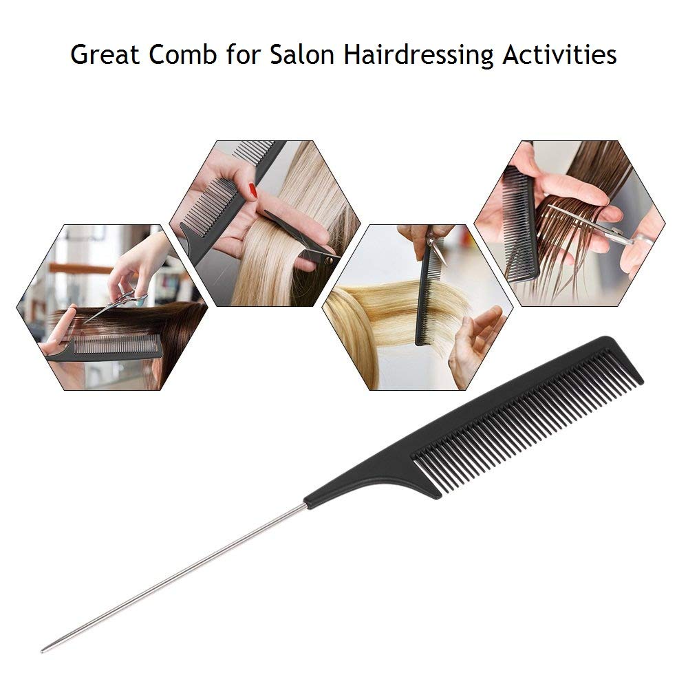 12pcs Hair Sectioning Clips and 1pcs Professional Anti-static Metal Tail Hair Comb, Makeup Hairdresser Clips for Styling of Women Girls Hairdressing Salon Tool Set