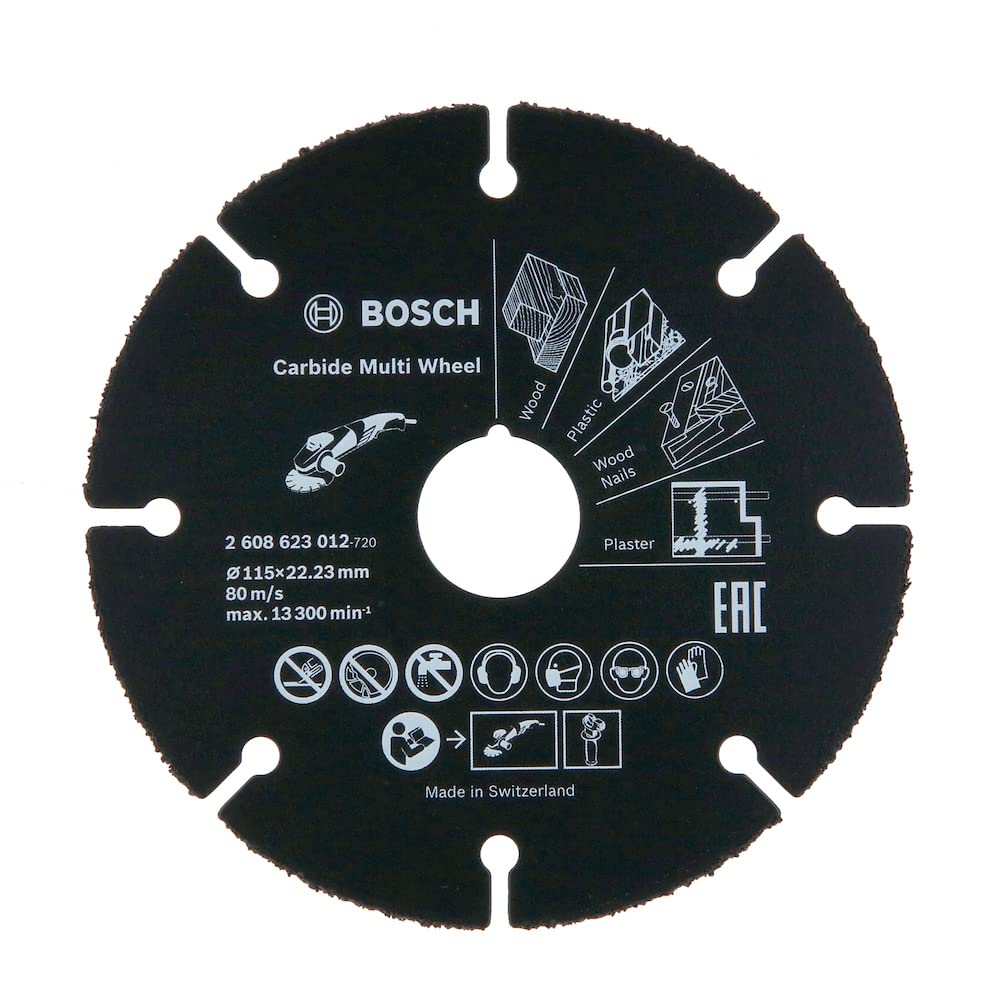 Bosch Professional 2608623012 Tungsten Carbide Multi Wheel Cutting Disc (Multi Material, Ø 115 mm, angle grinder accessories) , Black