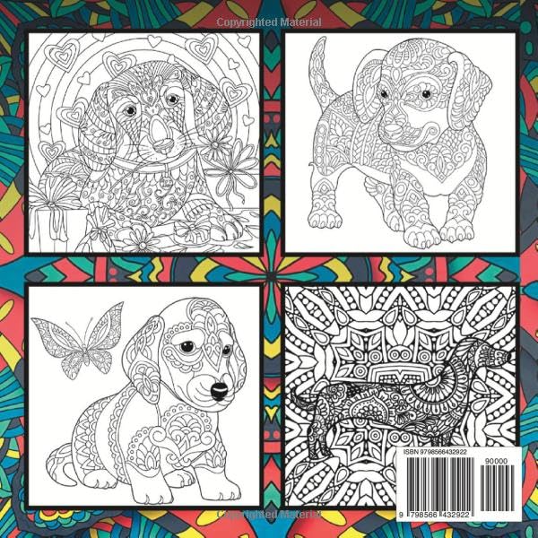Dachshund Coloring Book: Stress Relief & Relaxation for Kid or Adult - Perfect Birthday Present for Woman - Cute & Beautiful Dogs - Fun for Dog Lover