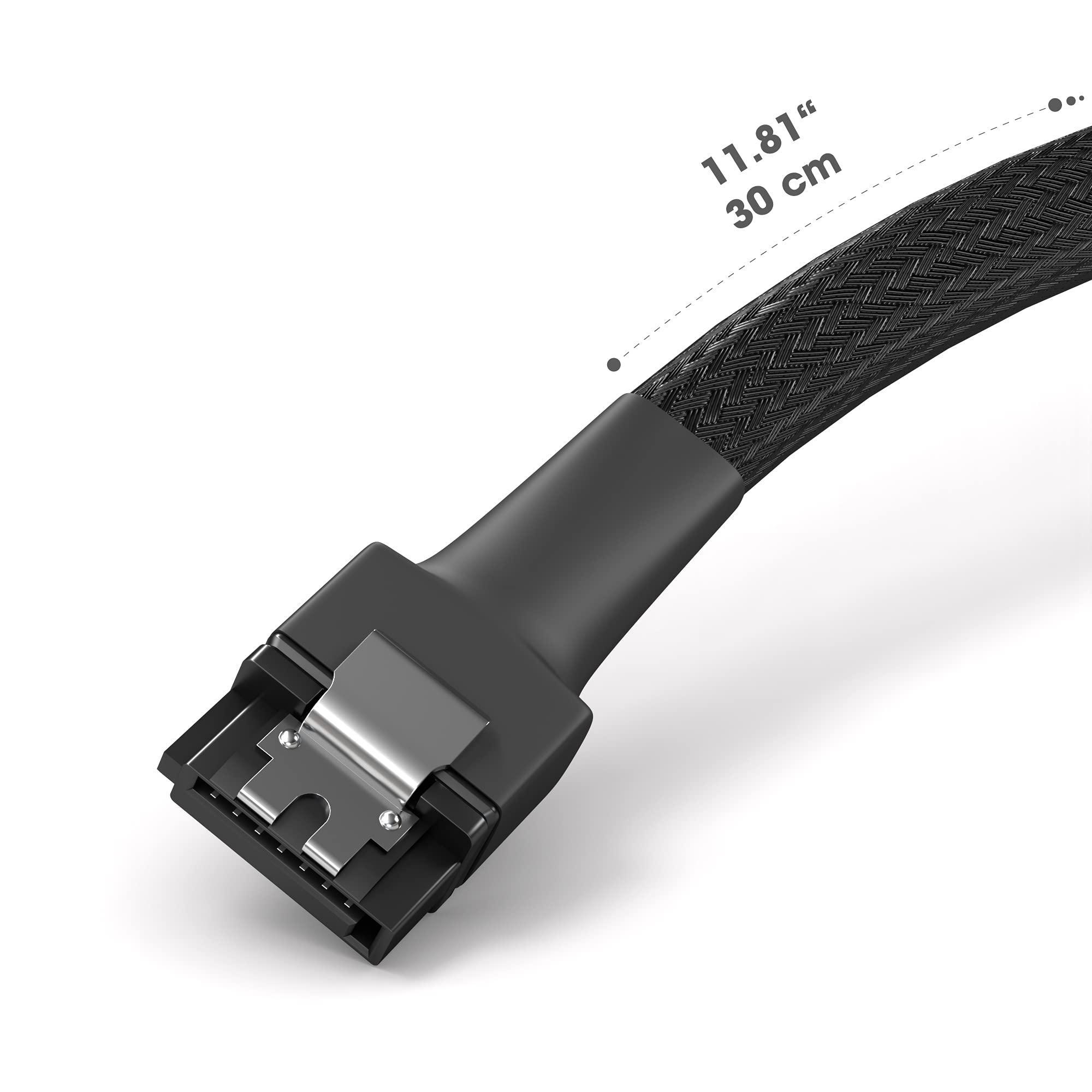 KabelDirekt – 3x SATA 3 cables 6Gb/s – 30cm, straight connector (data cable, 6Gbit/s, SATA III/Serial ATA, L connector, set of 3 cables, connects hard drives/SSDs/hard disks to the motherboard, black)