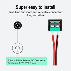 LightingWill 10 Pair 5.5 X 2.1mm Barrel Power 12V Male and Female DC Jack Power Connector Adapter Plug for CCTV Security Camera LED Strip