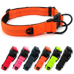 Beshine Adjustable Dog Collar, Reflective Nylon Neoprene with Separate ID Ring and Double D Ring, Durable and Comfortable Puppy Collar for Small Dogs(S, Orange)