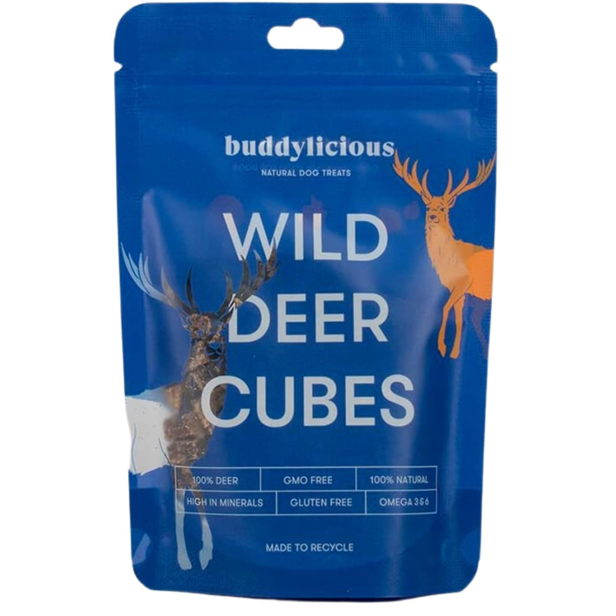 Buddylicious 100% Natural Wild Deer Dog Treats   Natural & Healthy Dog Treat, GMO Free, Gluten Free   Perfect For Training or Everday treat