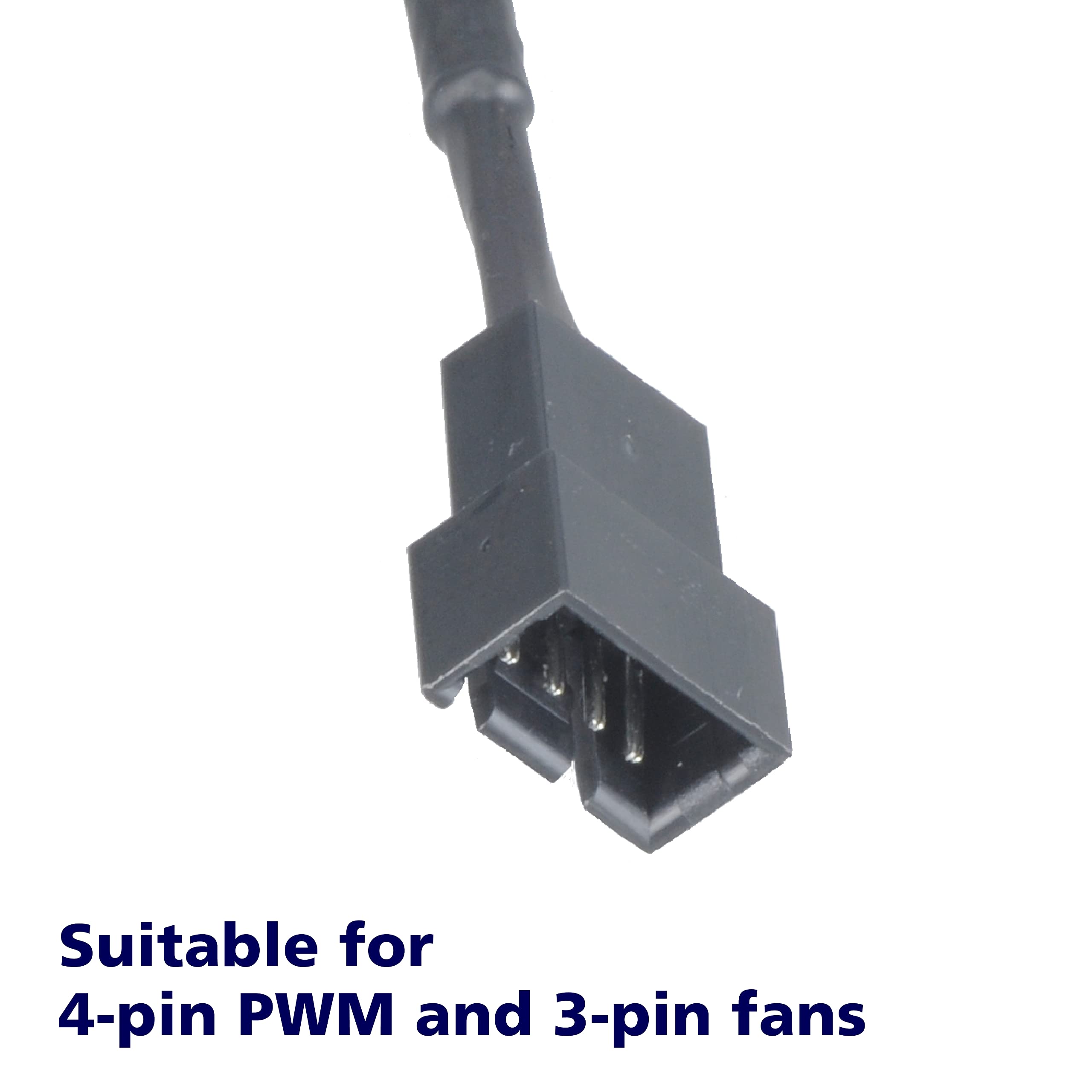 Akasa PWM Fan Extension Cable   4-pin Male to Female Connectors   Compatible with PWM and 3-pin Fan   For Computer Cooling Fans and PC Case Fans   30cm   AK-CBFA01-30