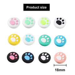 12Pcs Cartoon Cat Paw Button Caps Thumb Grips Set,Cute Cartoon Paw Cat Switch Thumb Grip Caps,Silicone Cartoon Paw Cat Thumb Caps,Soft Silicone Anti-slip Thumbstick Cover Switch Thumb Grip Caps