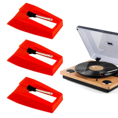 3 Pcs Record Player Needle(Red),Turntable Replacement Needle Durable Record Player Needle Replacement Accessories,Replacement Player Needle Accessories for Vinyl Record Player