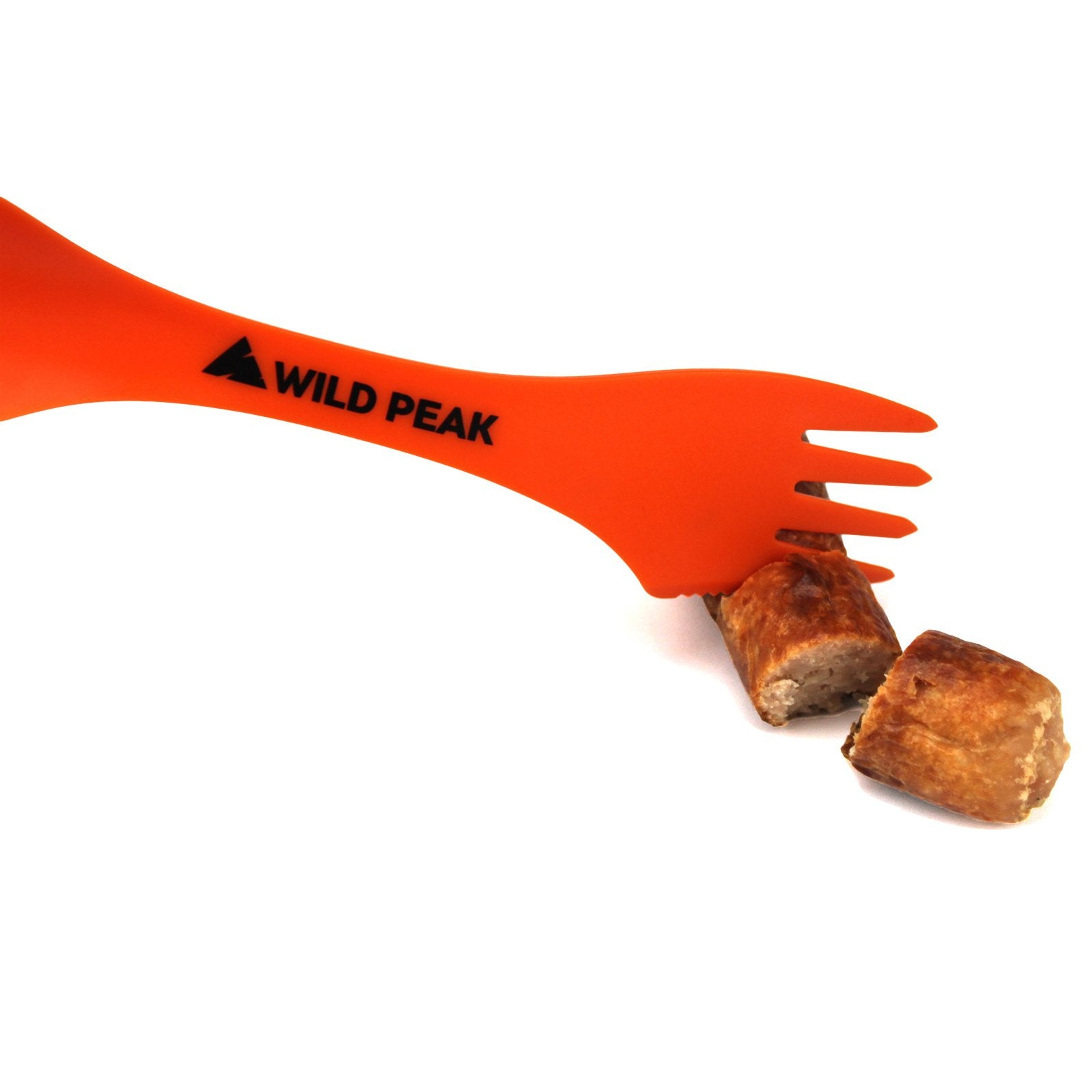 Wild Peak Plastic Spork - Lightweight & Strong All in one Spoon, Fork, Knife Cutlery with Optional Storage Bag ▲ (Sunset Orange, Without Storage Bag)