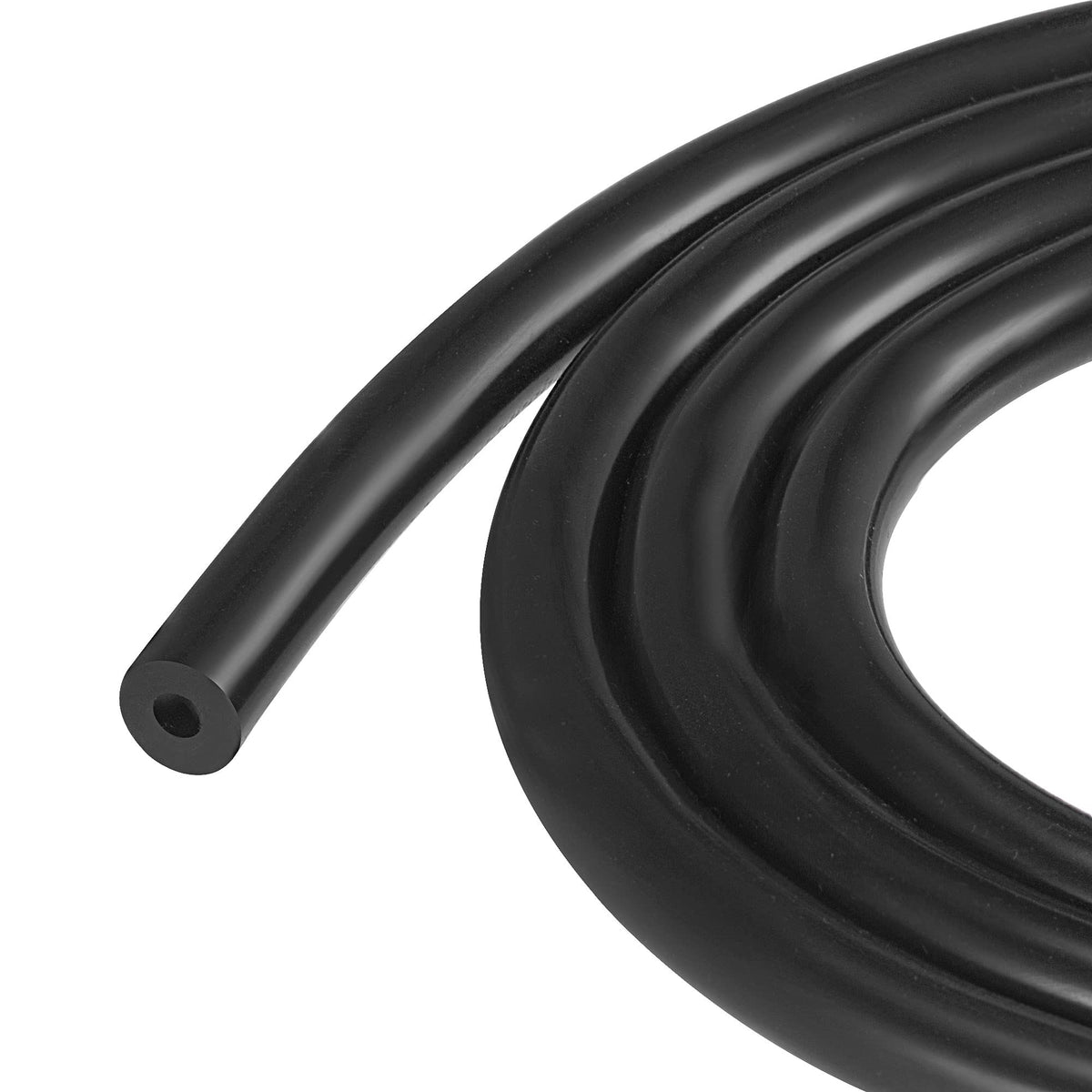 sourcing map Vacuum Silicone Tubing 4mm ID 10mm OD 3mm Wall Thick Tube Hose for Engine 1.5m Black