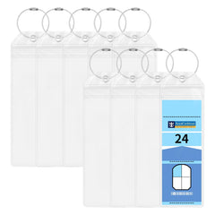 Cruise Luggage Tag Holder, 9 Pcs Luggage Tags for Suitcases, Waterproof Suitcase Tags with Stainless Steel Wire, Clear Durable Travel Tags for Luggage (9, 6.5 x 20cm)