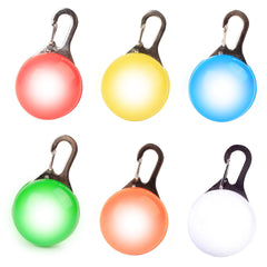 LED Dog Collar Light 6 Pcs, Flashing Light up Dog Tag Clip on Harness, 3 Modes Waterproof Puppy Led bulb for Multi-Dogs Family Night Walking Running Camping(Blue/Red/Green/White/Orange/Yellow)