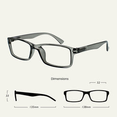 The Reading Glasses Company Grey Readers Designer Style Mens Womens R92-7 and2.00