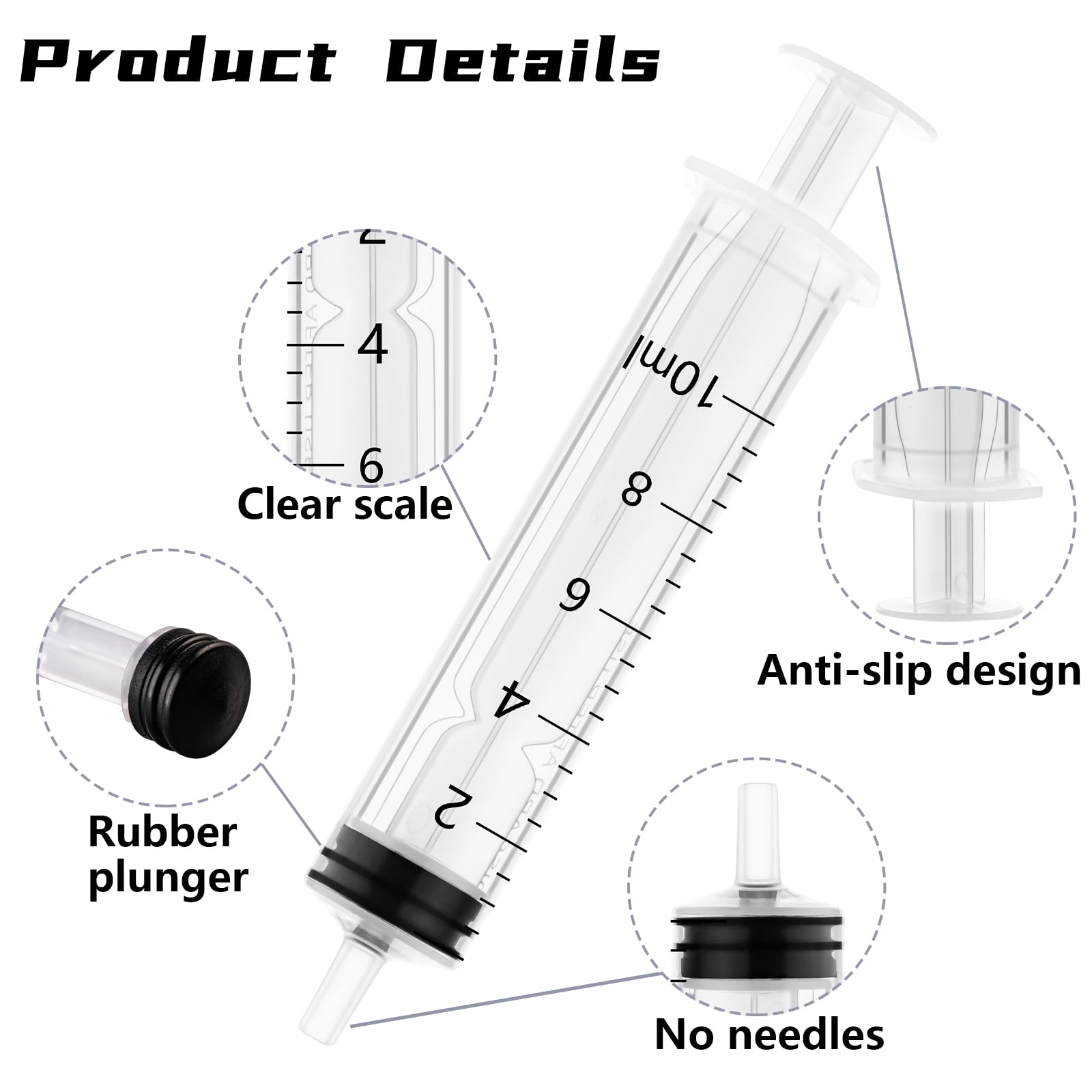 20 Pack 3ml Plastic Syringe without Needle,Sterile Syringe for Feeding,Liquid Measuring Syringe Tool for Lab, Measuring, Watering, Refilling, Feeding Pet, Oil,Glue Applicator(3ml 20PCS)