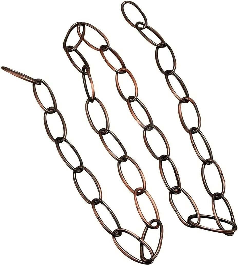 LEDSone Heavy Duty Metal Chain for Vintage Chandelier Suspended Ceiling Pendant Hanging Lamps (Copper - 3 Pack)