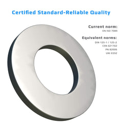 M20 Flat Penny Washer (Pack of 10) Plain Wide Round Metal Alloy Steel Washers for Screws – Zinc Coated Plated Galvanized Heavy Duty According to Standart ISO7089 DIN125 M20 (21mm x 37mm)