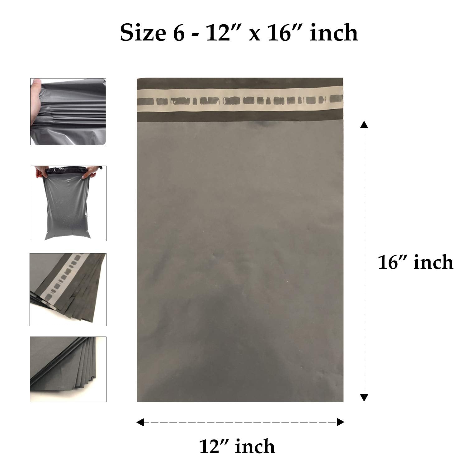 AKAR 12 x 16 Inch Grey Mailing Bags Shipping Bags – 25 Pack of Strong Polythene postal bags with postage bags for clothes – 55 Microns – Easy Seal, Large 30 x 40cm – For Non-Fragile Items