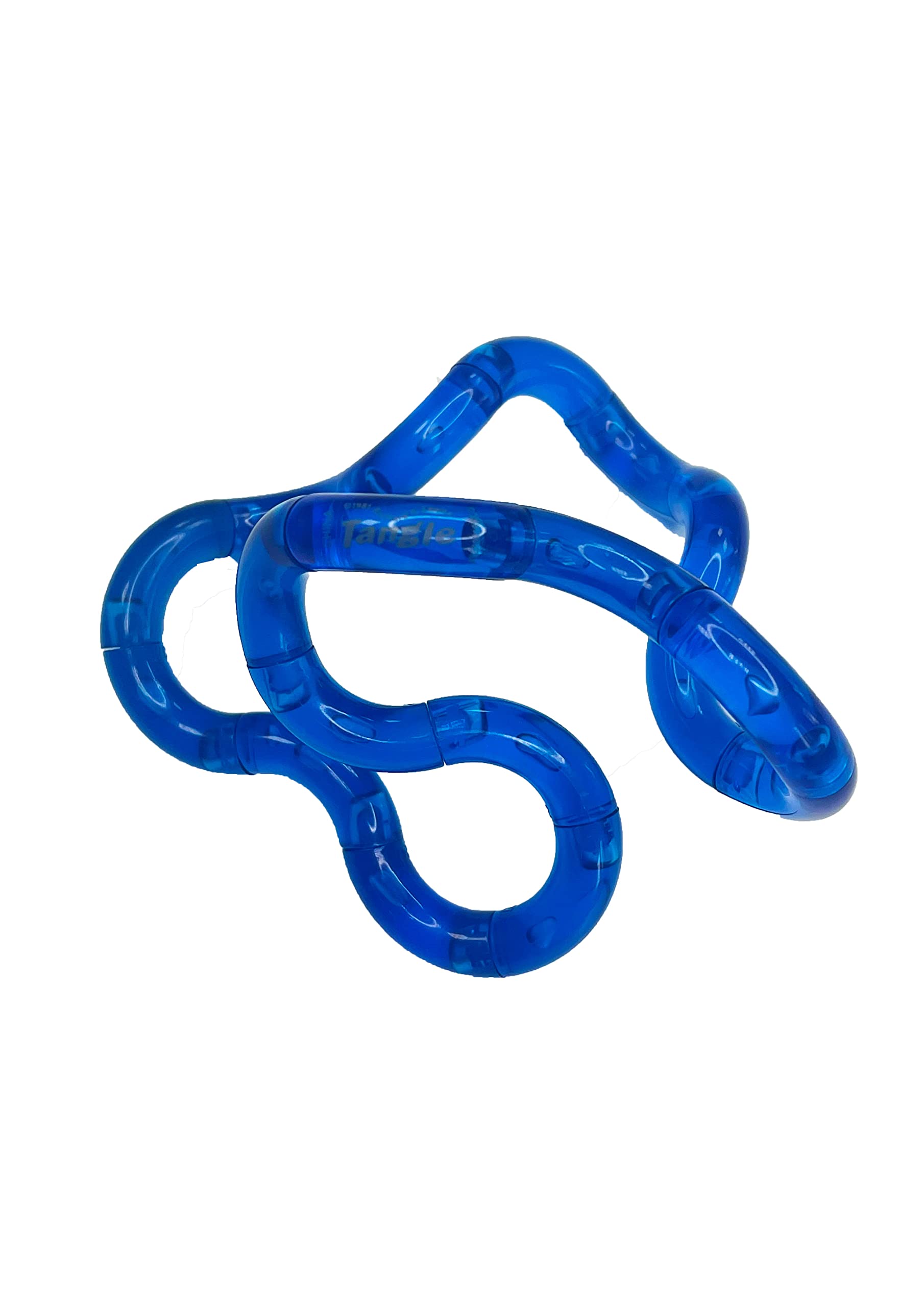 TANGLE Jr Translucent (Blue) - Genuine Fidget Toys Sensory Toy - Twisty Fidget Toy Tangle Fidgets for Kids and Adults - Fidget Toy for School - Gift for Teens and Adults