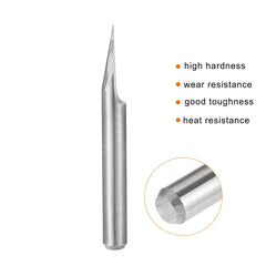 sourcing map Wood Engraving Bit Solid Carbide 3.175mm 1/8 inches Shank, 30 Degree 0.1mm Tip CNC Router Tool for Acrylic PVC MDF PCB Wood Carving, 10pcs