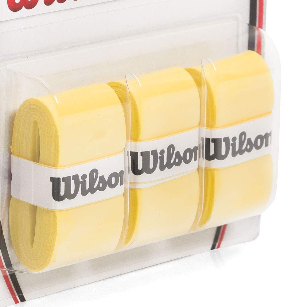 Wilson Unisex Comfort Tennis Racket Overgrip Wilson Pro Over Grip Yellow Yellow, Yellow, Pack of 3 UK