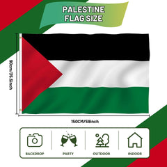 3x5 Ft Palestine Flag, HD Printing Palestinian Flags Banner with Brass Grommets - Polyester and UV Fade Resistant - Palestine National Flags for Outdoor Indoor