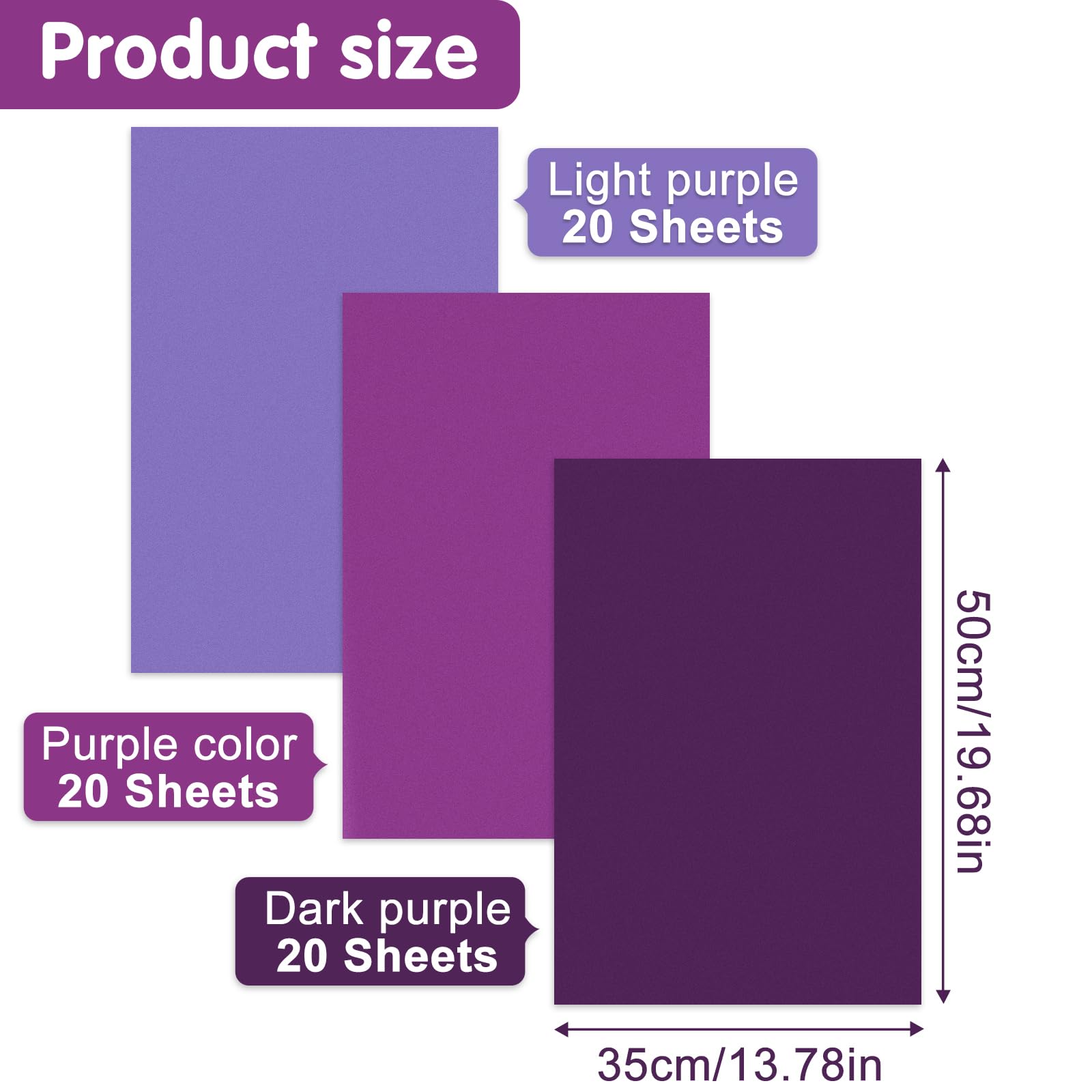 NEBURORA Assorted Purple Tissue Paper Set 60 Sheets Gift Wrap Paper Violet Purple Crafts 3 Colors for Halloween DIY Arts and Crafts Wedding Birthday Holiday Gift Packaging and Party Decoration