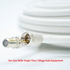 3M White Coax Cable For Virgin Media, Sky TV, Broadband Extension and Tivo & Superhub (3M, WHITE)