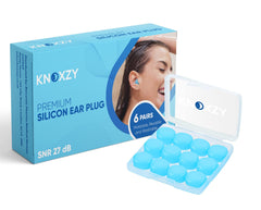 Knoxzy Silicone Ear Plugs for Sleeping Re-Usable Waterproof Noise Cancelling Premium Moldable Ear Plugs for Sleeping, Travelling, Studying Noise Reduction