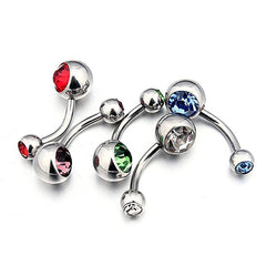 Surgical Steel Belly Button Jewelry, Pack of 5, Body Piercing Jewelry