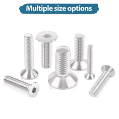 20Pcs M6 (6mm x 14mm) Hex Socket Countersunk Machine Screws, M6 Countersunk Bolts 14mm, Leryati Din7991 A2-Stainless Steel Hex Countersunk Screws - Countersunk Hex Bolts