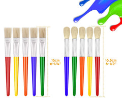 10Pcs Paint Brushes for Kids, Anezus Children Paint Brushes Toddler Large Chubby Paint Brushes Round and Flat Preschool Paint Brushes for Washable Paint Acrylic Paint