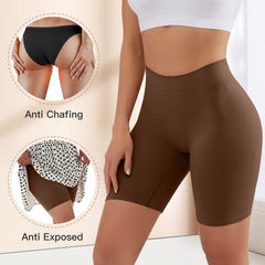 YADIFEN Gym Shorts for Women Cycling Shorts Anti Chafing Shorts Lycra Shorts Ladies Boxer Shorts Underwear Chub Rub Shorts Yoga Shorts Slip Shorts for Women Under Dress Brown 2XL