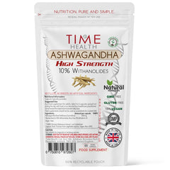 Ashwagandha - 10% Withanolides - HIGH Strength - Maximum Benefits - UK Manufactured - Zero Additives - Pullulan (60 Capsules)