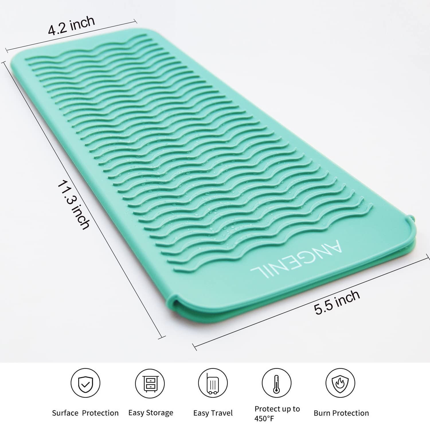 ANGENIL Heat Resistant Silicone Mat Pouch For Cordless Flat Iron Hair Straighteners And Curlers In One, Hair Straightener Brush, Hairdryer, Curling Iron Wand Tongs, Gifts For Women, Food Grade