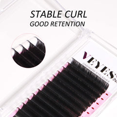 VEYES Cashmere Individual Lash Extensions 0.03 0.05 0.07 C/CC/D Curl 8-20mm Mixed & Single Length Volume Eyelashes Tray, Matte Black, Professional Supplies for Lash Techs (0.05 D 11mm)