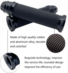 Motorcycle Handlebar Grips Motorbike Hand Grip Universal 7/8 inch 22mm CNC Aluminum Motorbike Handle Grips Motorcycle Handle Bar Grips Replacement Black