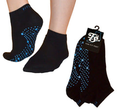 FitSox Pilates, Yoga, Martial Arts, Gym, Dance, Bar, Anti-Slip/Non-Slip, Falls Prevention, black/blue, EU 38-44 / UK 4-9 / US 6-10