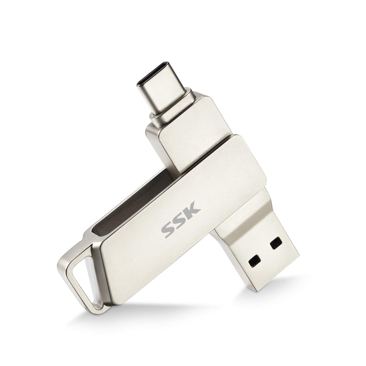 SSK 64GB USB C Flash Drive up to 200MB/s Transfer Speed Dual Connectors 2 in 1 Type CandUSB 3.2 Thumb(Jump) Drive Memory Stick Thunderbolt 3 Compatible for Android Phone,Macbook/Pro/Air,and more