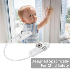 Window Restrictor Lock Justech 4PCs UPVC Window Lock Window Door Restrictor Child Baby Safety Security Lock with Screws and Keys for Home Public and Commercial Use-White