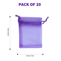 SUSNUAN Blue Organza Gift Bags 20Pcs, 7x9cm Organza Bags Small Jewellery Pouches Wedding Favours Bags for Wedding, Anniversary, Christmas, Baby Shower, Birthday Party Drawstring Gift Bags