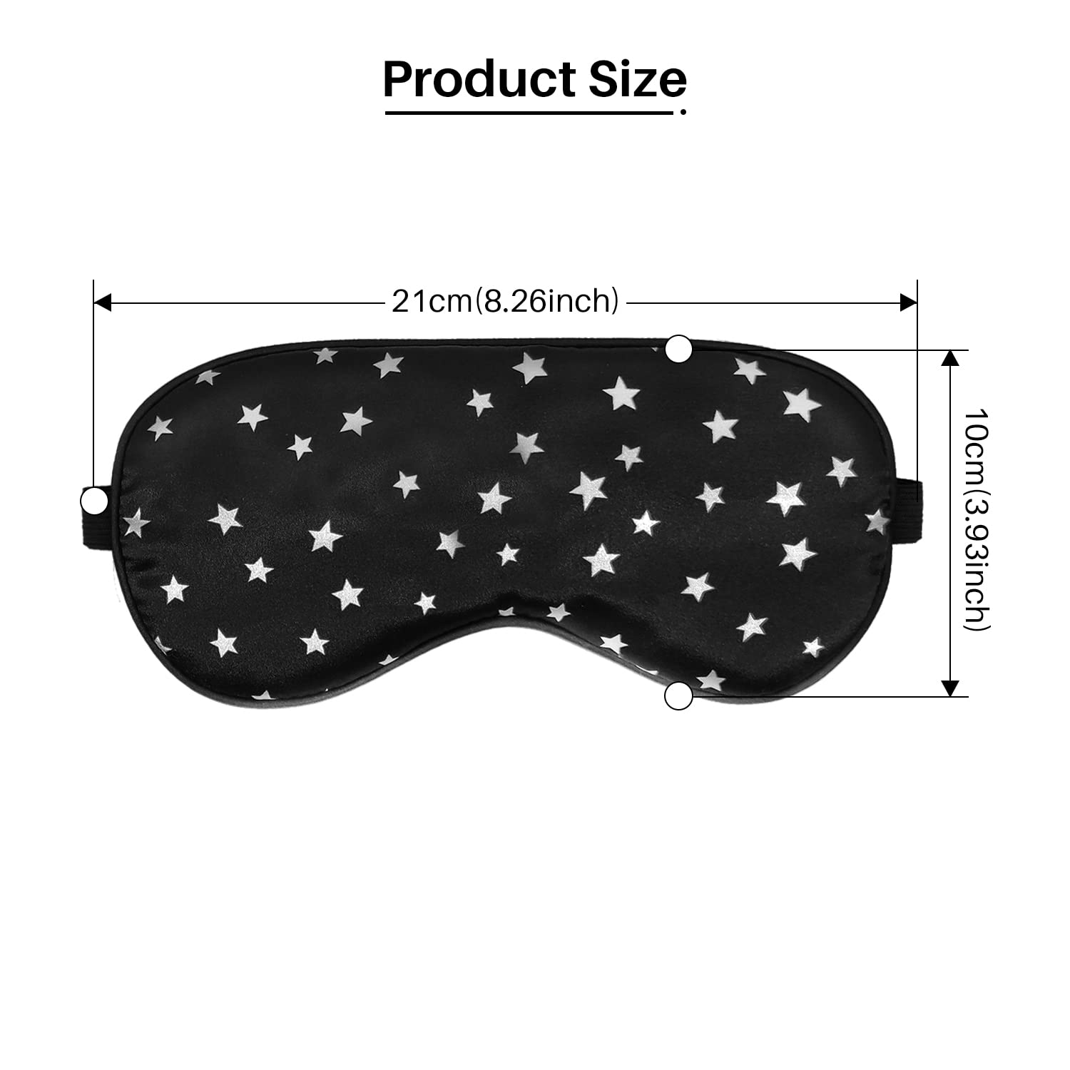 Silk Sleep Mask, Silk Eye Mask with Adjustable Strap for Sleeping Christmas Soft Eye Cover Star Eyeshade Blindfold for Night, Travel, Nap, Meditation Y7XXYZ (Black)