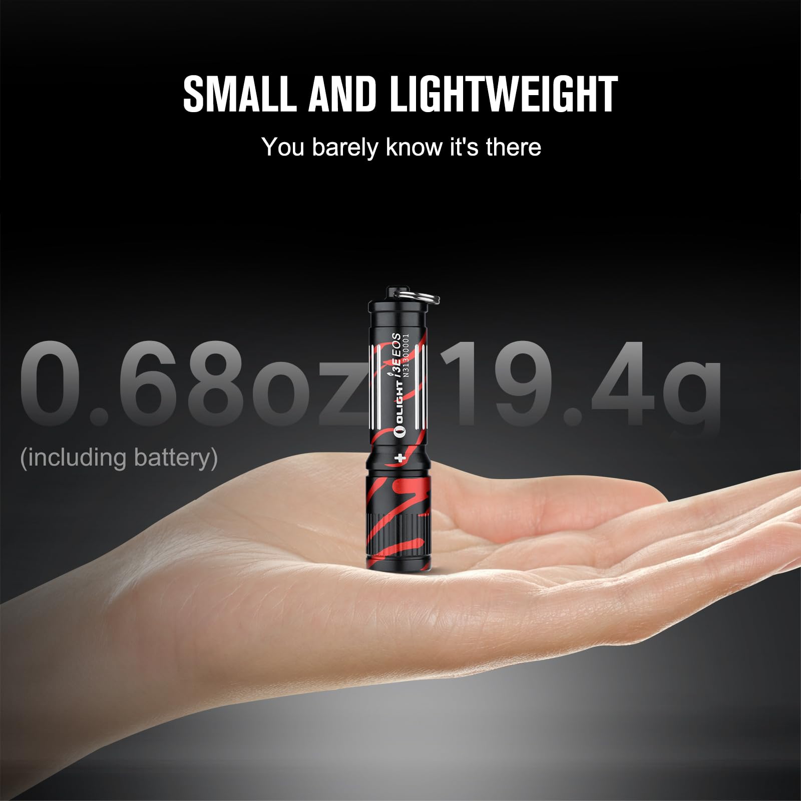 OLIGHT i3E EOS Pocket Torch 90 Lumens EDC Flashlights Compact Keychain LED Mini Torches Single AAA Keyring Light for Night and Carrying (Black Lava)